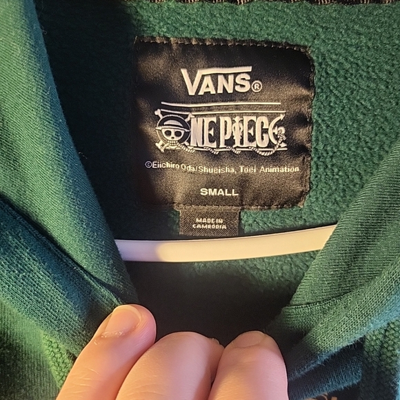 Vans X one Piece Zoro Green Hoodie Men Size Small - Picture 3 of 3